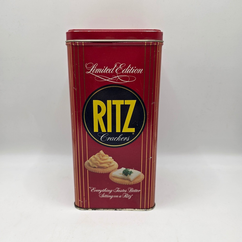 Nabisco Ritz Crackers Tin 1986 Red Metal Limited Edition Vintage Storage Decor